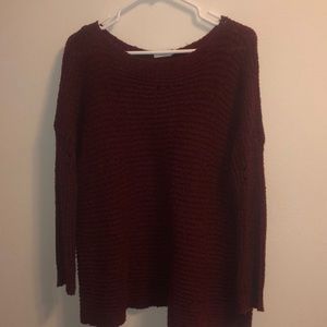 Tobi Red Distressed Sweater size S
